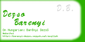 dezso barenyi business card