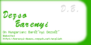 dezso barenyi business card